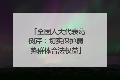 全国人大代表葛树芹：切实保护弱势群体合法权益