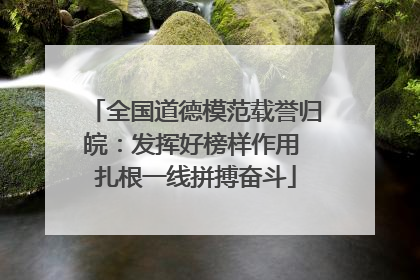 全国道德模范载誉归皖：发挥好榜样作用 扎根一线拼搏奋斗