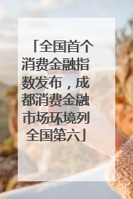 全国首个消费金融指数发布，成都消费金融市场环境列全国第六