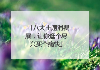 八大主题消费展，让你逛个尽兴买个痛快