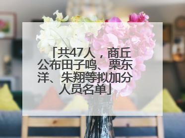 共47人，商丘公布田子鸣、栗东洋、朱翔等拟加分人员名单