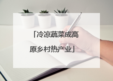冷凉蔬菜成高原乡村热产业