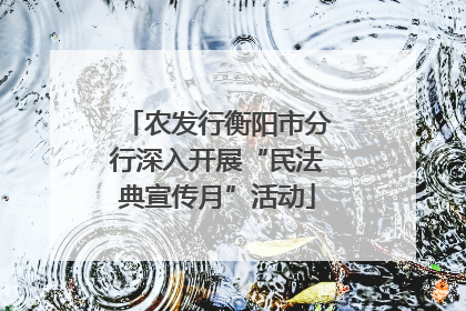 农发行衡阳市分行深入开展“民法典宣传月”活动
