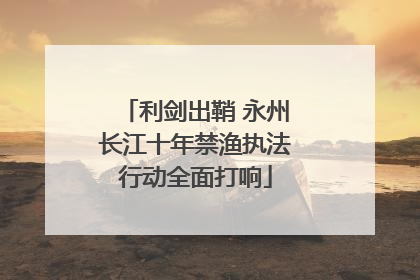 利剑出鞘 永州长江十年禁渔执法行动全面打响