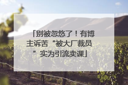 别被忽悠了！有博主诉苦“被大厂裁员”实为引流卖课