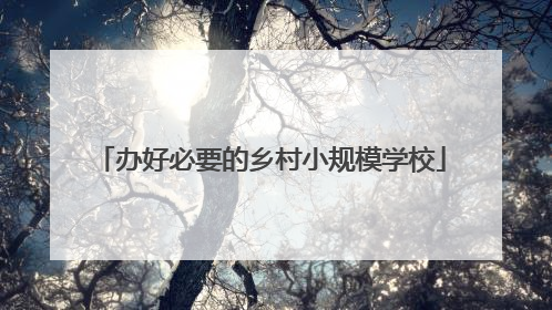 办好必要的乡村小规模学校