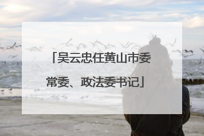 吴云忠任黄山市委常委、政法委书记