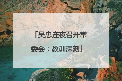 吴忠连夜召开常委会：教训深刻