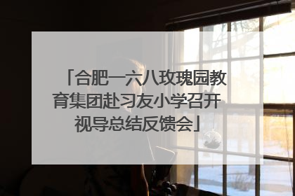 合肥一六八玫瑰园教育集团赴习友小学召开视导总结反馈会