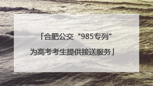 合肥公交“985专列”为高考考生提供接送服务