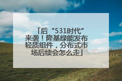 后“531时代”来袭！隆基绿能发布轻质组件，分布式市场后续会怎么走