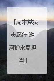 周末党员志愿行 巡河护水显担当
