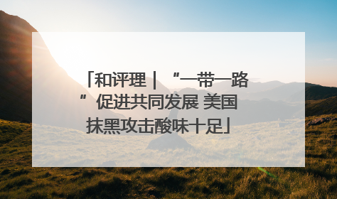 和评理｜“一带一路”促进共同发展 美国抹黑攻击酸味十足