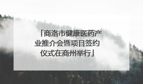 商洛市健康医药产业推介会暨项目签约仪式在商州举行
