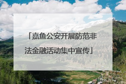 嘉鱼公安开展防范非法金融活动集中宣传
