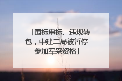 围标串标、违规转包，中建二局被暂停参加军采资格
