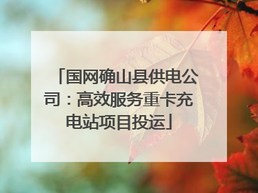 国网确山县供电公司：高效服务重卡充电站项目投运