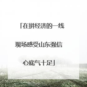 在拼经济的一线现场感受山东强信心底气十足