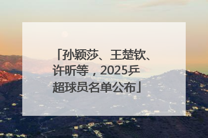 孙颖莎、王楚钦、许昕等，2025乒超球员名单公布