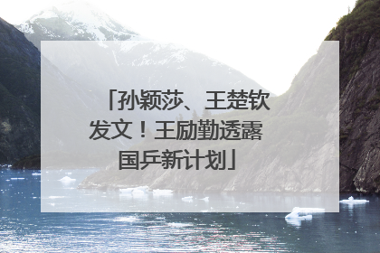 孙颖莎、王楚钦发文！王励勤透露国乒新计划