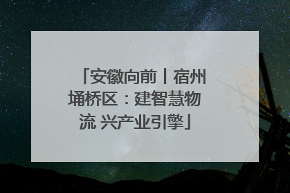 安徽向前丨宿州埇桥区：建智慧物流 兴产业引擎