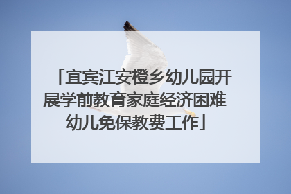 宜宾江安橙乡幼儿园开展学前教育家庭经济困难幼儿免保教费工作