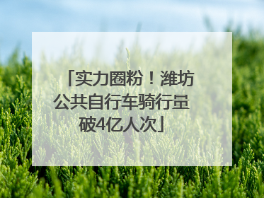 实力圈粉！潍坊公共自行车骑行量破4亿人次