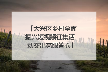 大兴区乡村全面振兴短视频征集活动交出亮眼答卷