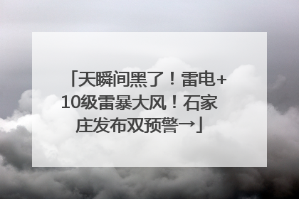天瞬间黑了！雷电+10级雷暴大风！石家庄发布双预警→