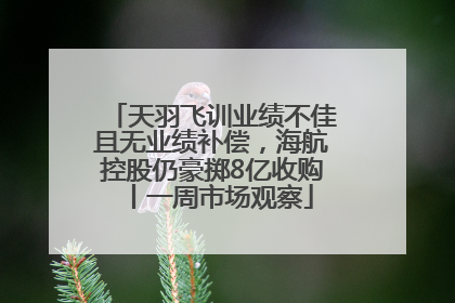 天羽飞训业绩不佳且无业绩补偿，海航控股仍豪掷8亿收购丨一周市场观察