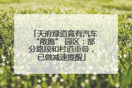 天府绿道竟有汽车“敞跑” 园区：部分路段和村道重叠，已做减速提醒