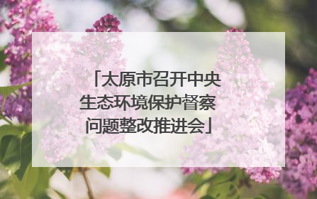 太原市召开中央生态环境保护督察问题整改推进会