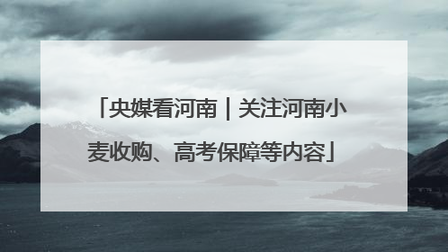 央媒看河南｜关注河南小麦收购、高考保障等内容
