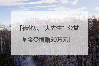 德化县“大先生”公益基金受捐赠50万元
