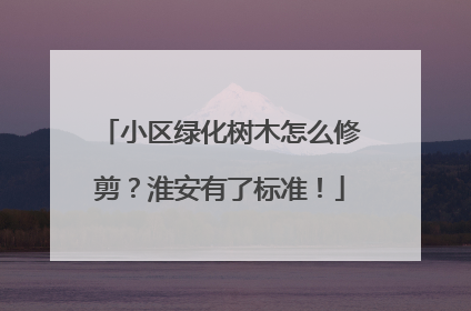 小区绿化树木怎么修剪？淮安有了标准！