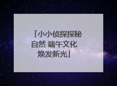 小小侦探探秘自然 端午文化焕发新光