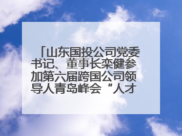 山东国投公司党委书记、董事长栾健参加第六届跨国公司领导人青岛峰会“人才引领 创新驱动”人力资源高质量发展对话会