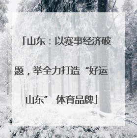 山东：以赛事经济破题，举全力打造“好运山东” 体育品牌