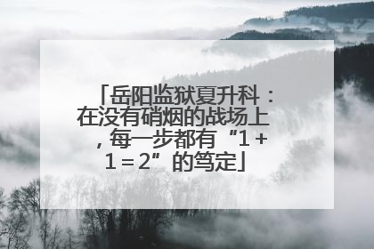 岳阳监狱夏升科：在没有硝烟的战场上，每一步都有“1＋1＝2”的笃定