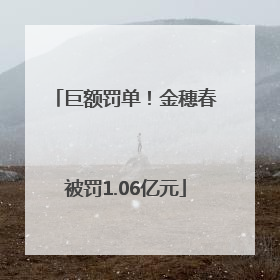 巨额罚单！金穗春被罚1.06亿元