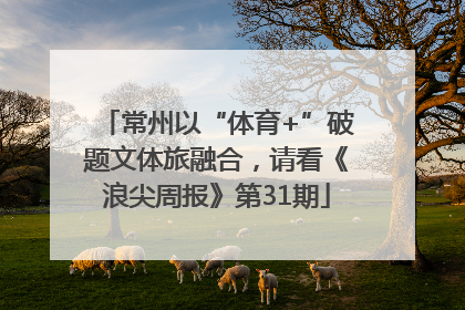 常州以“体育+”破题文体旅融合，请看《浪尖周报》第31期