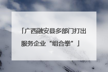 广西融安县多部门打出服务企业“组合拳”