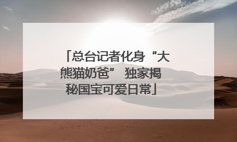 总台记者化身“大熊猫奶爸” 独家揭秘国宝可爱日常
