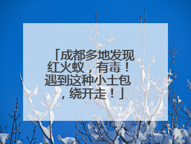 成都多地发现红火蚁，有毒！遇到这种小土包，绕开走！
