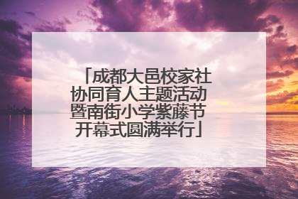 成都大邑校家社协同育人主题活动暨南街小学紫藤节开幕式圆满举行