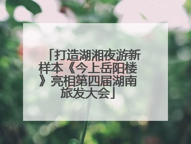 打造湖湘夜游新样本《今上岳阳楼》亮相第四届湖南旅发大会