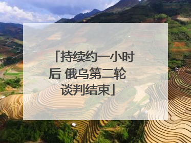 持续约一小时后 俄乌第二轮谈判结束