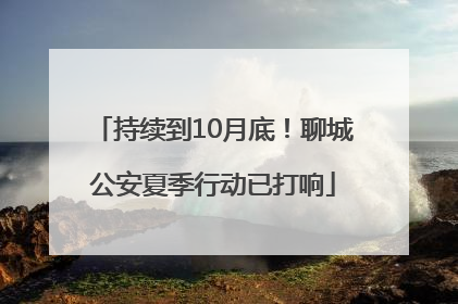持续到10月底！聊城公安夏季行动已打响