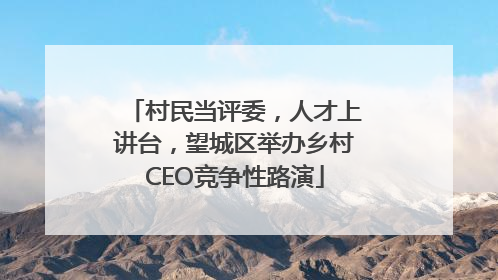 村民当评委，人才上讲台，望城区举办乡村CEO竞争性路演