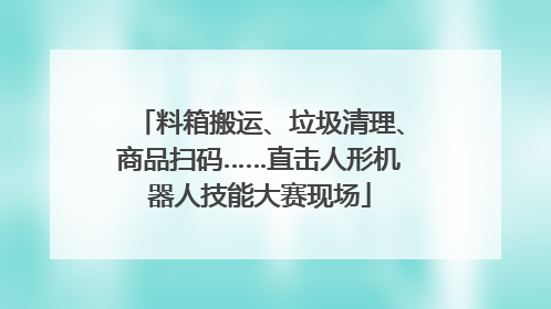 料箱搬运、垃圾清理、商品扫码……直击人形机器人技能大赛现场